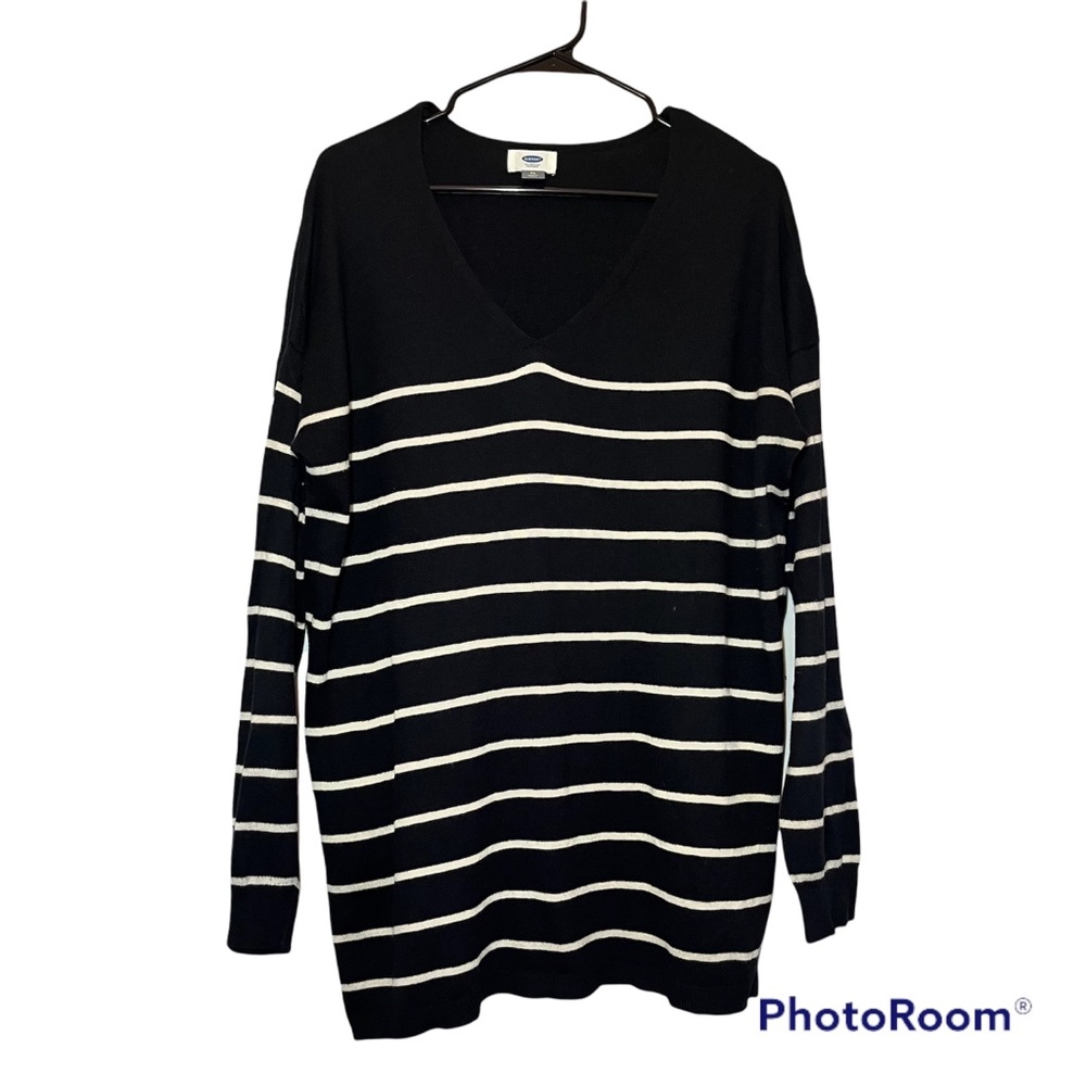 Old Navy | Women’s Black Striped Knit Tunic | Size XL